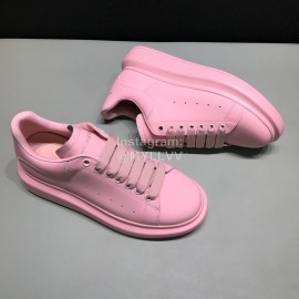 Alexander Mcqueen Matte Leather Casual Shoes For Men And Women Pink