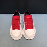 Alexander Mcqueen Canvas Lace Up Thick Soled Shoes For Men And Women Red