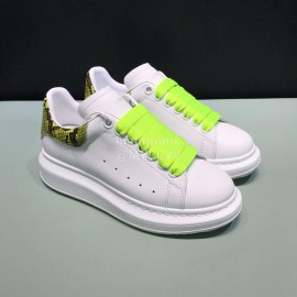 Alexander Mcqueen Matt Leather Yellow Shoelaces Casual Shoes For Men And Women 