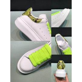 Alexander Mcqueen Matt Leather Yellow Shoelaces Casual Shoes For Men And Women 