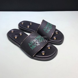 Alexander Mcqueen Leather Rivet Slippers For Men And Women