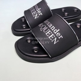 Alexander Mcqueen Leather Rivet Slippers For Men White