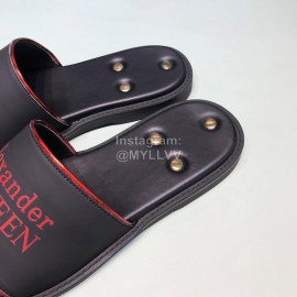 Alexander Mcqueen Leather Rivet Slippers For Men Red
