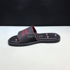 Alexander Mcqueen Leather Rivet Slippers For Men Red