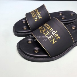 Alexander Mcqueen Leather Rivet Slippers For Men Yellow