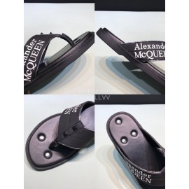 Alexander Mcqueen Leather Rivet Flip Flops For Men White
