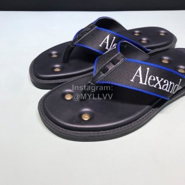 Alexander Mcqueen Leather Rivet Flip Flops For Men Blue