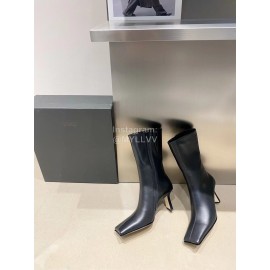 Miista Autumn Winter Leather High Heeled Boots Black For Women