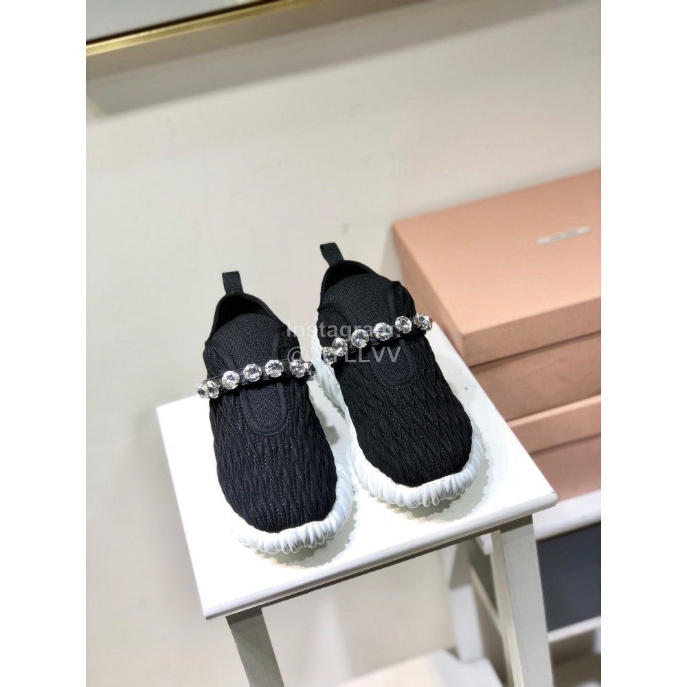 Miumiu Autumn Winter New Casual Shoes Black For Women