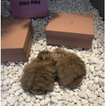 Miumiu New Flat Wool Slippers For Women Brown