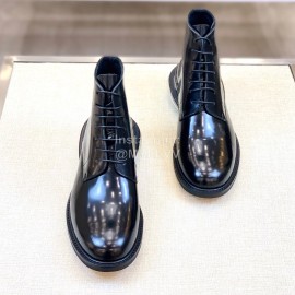 Margiela Cowhide Lace Up Business Short Boots For Men
