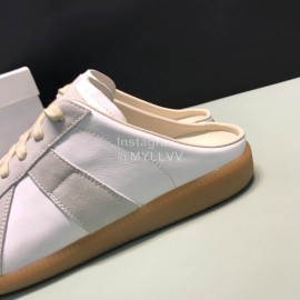 Margiela Calf Leather Lace Up Scandals For Men And Women White
