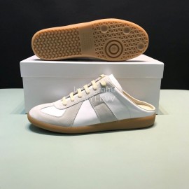 Margiela Calf Leather Lace Up Scandals For Men And Women White