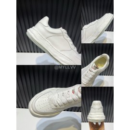 Mmy Cowhide Casual Sneakers For Men White