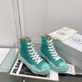 Maison Mihara Yasuhiro Fashion High Top Canvas Shoes For Women Green