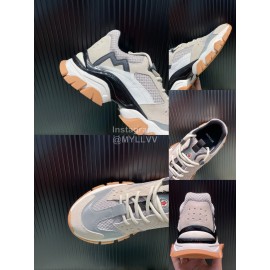 Moncler Autumn Winter Leather Mesh Sneakers For Men And Women