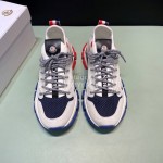 Moncler Cowhide Mesh Sneakers For Men And Women Navy