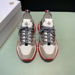 Moncler Cowhide Mesh Sneakers For Men And Women Gray