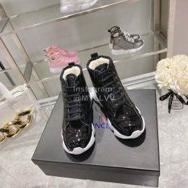 Moncler Fashion Waterproof Down Thick Bottom High Top Shoes Black