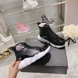 Moncler Fashion Waterproof Down Thick Bottom High Top Shoes Black