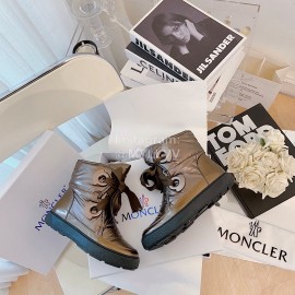 Moncler Fashion Waterproof Down Bow Boots Shoes For Women Brown