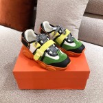 Moschino Color Matching Thick Soles Sneakers For Women Green