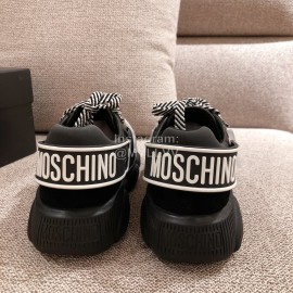 Moschino Color Matching Thick Soles Sneakers For Women Black