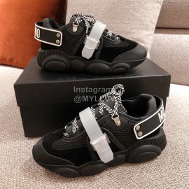 Moschino Color Matching Thick Soles Sneakers For Women Black