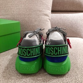 Moschino Color Matching Thick Soles Sneakers For Women Blue