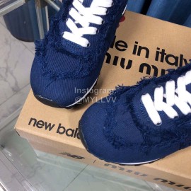 New Balance Miumiu Denim Sneakers For Women Navy