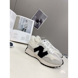 New Balance Winter Wool Leather Sneakers For Women White