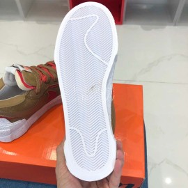 Sacai Nike Blazer Low Casual Board Shoes For Men And Women Brown