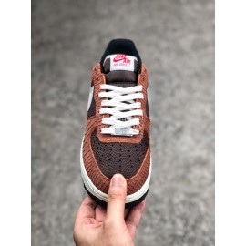 Nike Air Force 1 Premium “Red Bark” Sneakers For Men