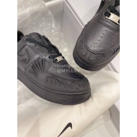 Nike Air Force 1 Leather Sneakers For Men And Women Black