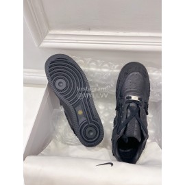 Nike Air Force 1 Leather Sneakers For Men And Women Black