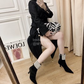 Nina Zarqua Fashion Diamond Velvet High Heel Boots For Women