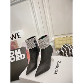 Nina Zarqua Fashion Diamond Pointed High Heel Boots For Women Black