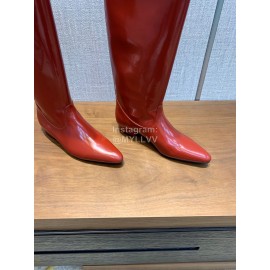 Nina Zarqua Fashion Leather Long Boots For Women Red
