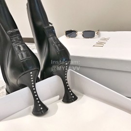 Nina Zarqua Crocodile Leather Pointed High Heeled Boots For Women Black