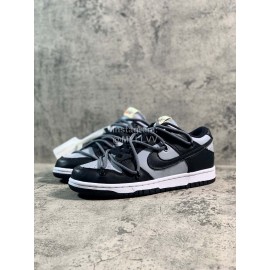 Off White Nike Sb Dunk Leather Sneakers Ct0856-007