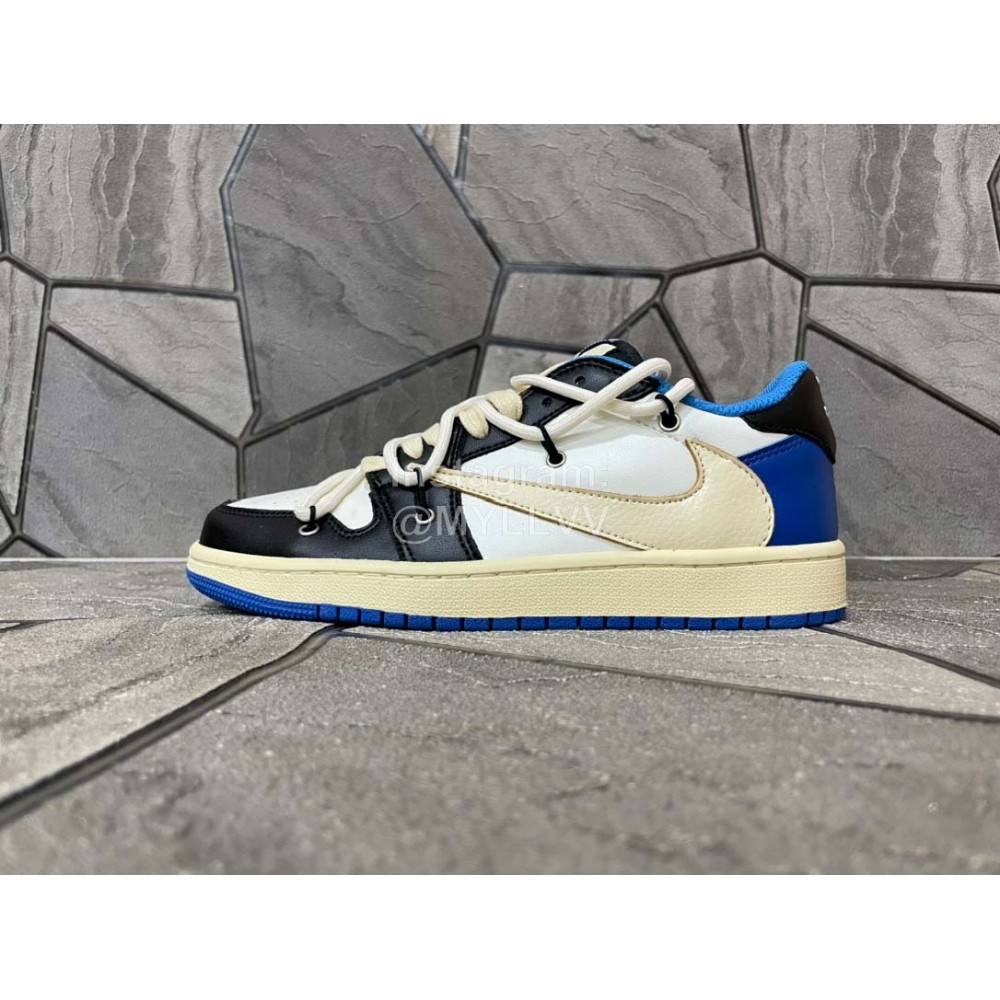 Off White Nike Air Jordan 1 Low Sneakers Blue