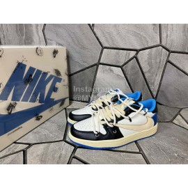 Off White Nike Air Jordan 1 Low Sneakers Blue