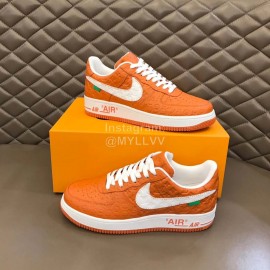Off White Lv Nike Leisure Sports Shoes For Men Orange