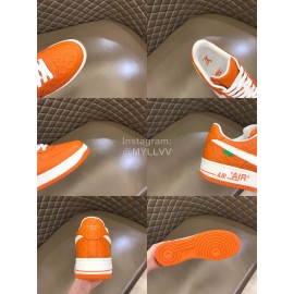 Off White Lv Nike Leisure Sports Shoes For Men Orange