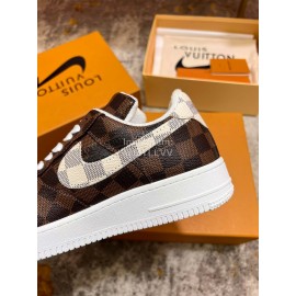 Off White Lv Nike Leisure Sports Shoes For Men Coffee Beige