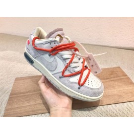 Off White Nk Sb Dunk Low Leather Sneakers For Men And Women Orange