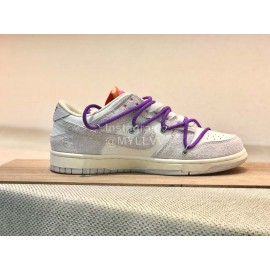 Off White Nk Sb Dunk Low Leather Sneakers For Men And Women Purple