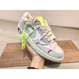 Off White Nk Sb Dunk Low Leather Sneakers For Men And Women Pink