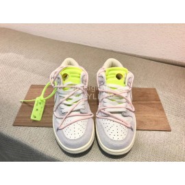 Off White Nk Sb Dunk Low Leather Sneakers For Men And Women Pink