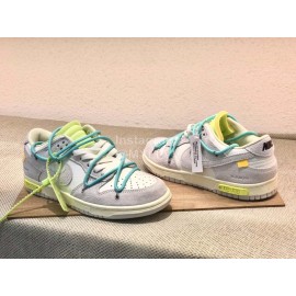 Off White Nk Sb Dunk Low Leather Sneakers For Men And Women Green